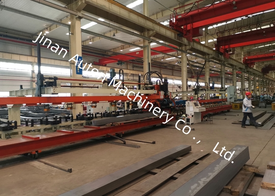 4-9mm プレートの厚さ トラックビーム CNC パンシング 生産ライン 4000-12000 mm 作業部品の長さ