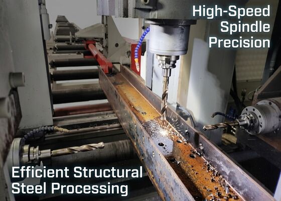 モデル BHD500/3 CNC H-セクション 鋼合金加工機械 100~3000r/Min スピンドル速度